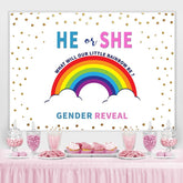 Er oder Sie Regenbogen Foto-Shooting Hintergrund für babydusche